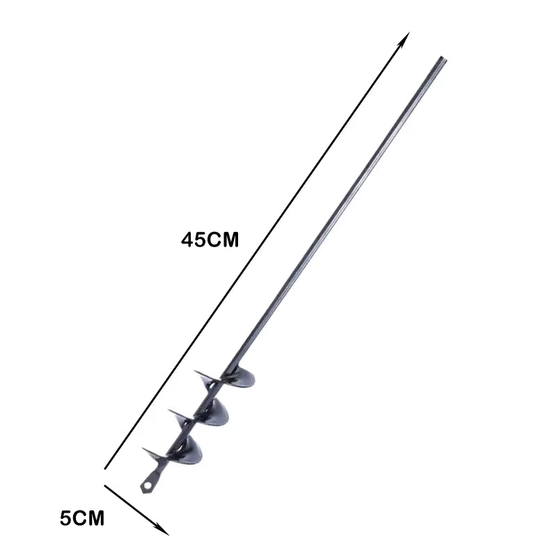 1 Pc Spiral Pole Auger Set Garden Planting Flowers Plant Supplies Loose Soil Digging Hole Metal Drill Bit Garden Power Tools